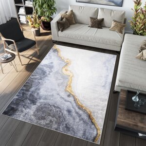 Moderní šedý koberec s abstraktním vzorem Šířka: 160 cm | Délka: 230 cm