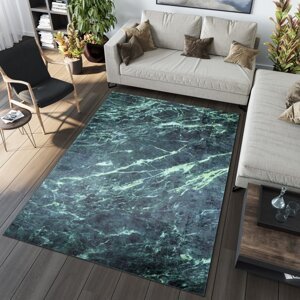 Moderní zelený koberec s mramorovým vzorem Šířka: 120 cm | Délka: 170 cm
