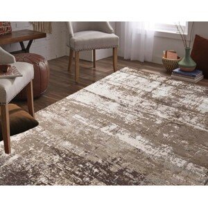 Béžově-hnědý moderní koberec