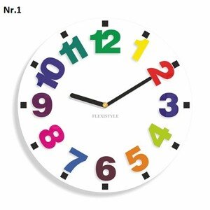 Dětské nástěnné hodiny s barevnými čísly