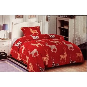 Top textil Povlečení Mikroflanel Red Deer 140x200, 70x90cm, červené