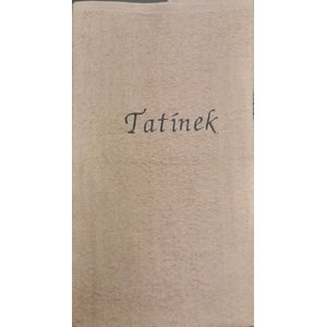Top textil Osuška s nápisem "Tatínek" - Béžová  70x120 cm