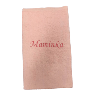 Top textil Osuška s nápisem "Maminka" -  růžová 70x120