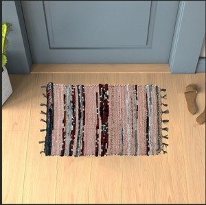 Ručně tkaný bavlněný koberec Rozměr: 45x75