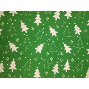 Top textil Vánoční ubrus Zelené stromy 120x160 cm