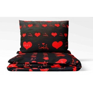 Top textil Set polštář s přikrývkou Zářící červené srdce