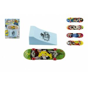 Skateboard prstový šroubovací s rampou plast 10cm asst mix barev na kartě