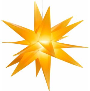 Nexos  67070 Vánoční dekorace hvězda s časovačem - 10 LED, 35 cm, žlutá