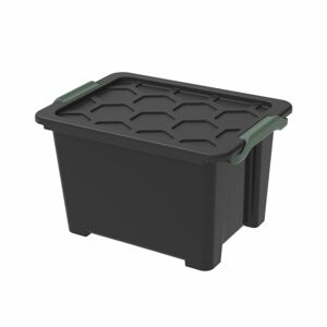 Rotho 92354 ROTHO Úložný box s víkem EVO SAFE 15 L, plast, černý