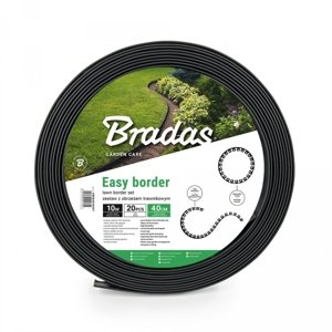 Obruba trávníku BRADAS Easy Border 10 m, výška 40 mm - černá