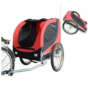 Přívěsný vozík za kolo pro psa 78 x 73 x 94 cm červeno-černý