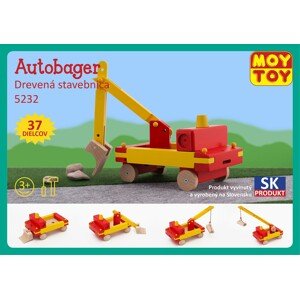 Moy Toy Dřevěná stavebnice Autobagr Moy Toy