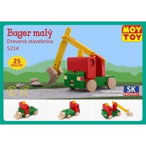 Moy Toy Dřevěná stavebnice Malý bagr Moy Toy