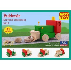 Moy Toy Dřevěná stavebnice Buldozer Moy Toy