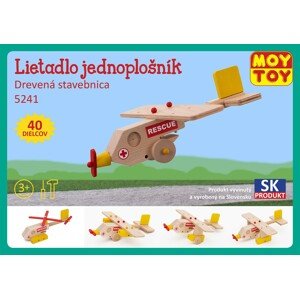 Moy Toy Dřevěná stavebnice Letadlo jednoplošník Moy Toy