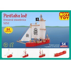 Moy Toy Dřevěná stavebnice Pirátská loď Moy Toy