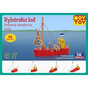 Moy Toy Dřevěná stavebnice Rybářská loď Moy Toy