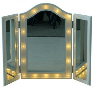Goleto Stolní rozkládací zrcadlo s LED osvětlením | bílé