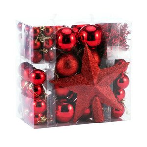 Goleto Vánoční ozdoby sada 77 kusů | červené