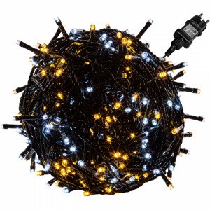 Goleto Vánoční LED osvětlení 40 m teplá + studená bílá 400 LED | zelený kabel